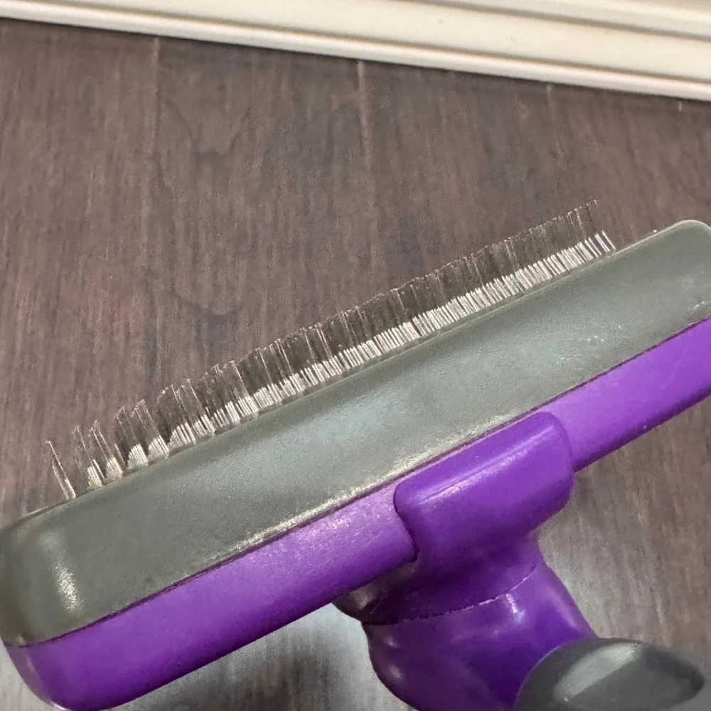 Hertzko Purple Dog Pet Wire Fine Grooming Brush Deshedder